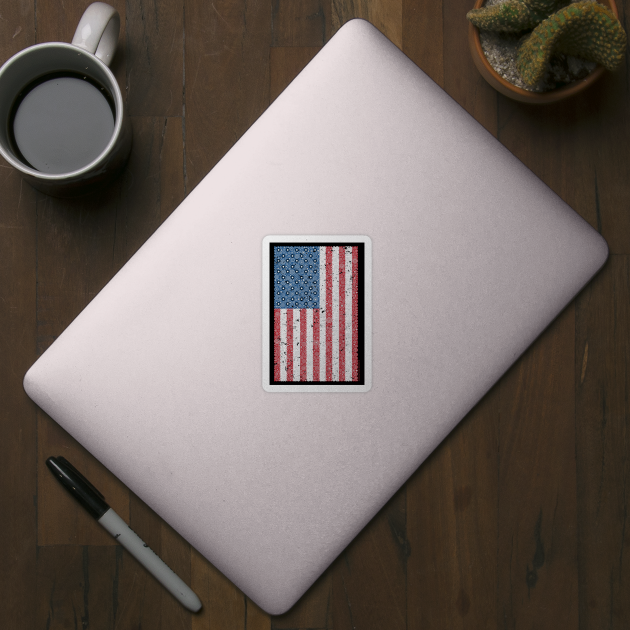 United States Of America Distressed Flag Circle Design by pbdotman